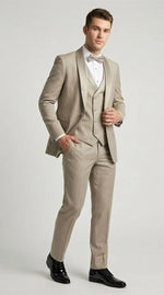 Champagne Modern Shawl Lapel Tuxedo Set – Wedding & Prom