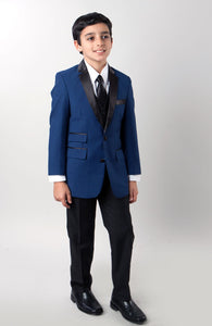 "Jason" Tazio Kids Blue 4-Piece Tuxedo