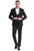 Tazio Men's Black Windowpane Plaid Suit w/ Peak Lapel & Vested One Button - USA Men's Outlet