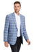 "Tazio Men's Blue Double Windowpane Business Sport Coat" - USA Men's Outlet