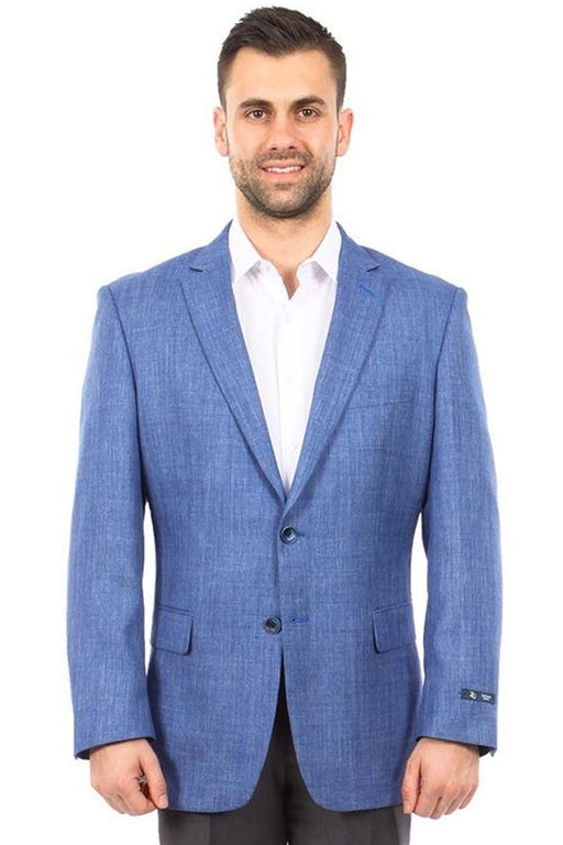 Tazio Men's Blue Weave Blazer with 2-Buttons. - USA Men's Outlet