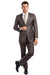 Tazio Men's Cocoa Brown Slim-Fit Sharkskin Suit | Shiny Textured Finish - USA Men's Outlet