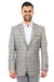 Tazio Men's Grey & Khaki Plaid Sport Coat w/ Two Button Closure - USA Men's Outlet