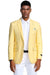 Tazio Men's Lemon Yellow Slim Fit Blazer: Linen Style Summer Wear - USA Men's Outlet