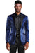 Tazio Men's Navy Blue Satin Prom Jacket - Slim Fit & Shiny for Weddings. - USA Men's Outlet