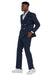 Tazio Men's Navy Blue Slim Fit Double Breasted Wedding Suit with Gold Buttons - USA Men's Outlet