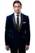 Tazio Men's Navy Blue Velvet One-Button Shawl Tux Jacket - USA Men's Outlet