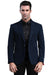 Tazio Men's Navy Skinny-Fit Blazer with Peak Lapel & Button - USA Men's Outlet