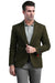 Tazio Men's Olive Green One-Button Peak Lapel Skinny Fit Blazer - USA Men's Outlet