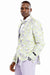 Tazio Men's One-Button Lilac Vested Floral Wedding Tuxedo Suit - USA Men's Outlet