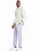 Tazio Men's One-Button Lilac Vested Floral Wedding Tuxedo Suit - USA Men's Outlet