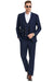 Tazio Men's One-Button Navy Suit with Gold Peak Lapel & Buttons - USA Men's Outlet