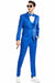 Tazio Men's One-Button Polka Dot Prom Suit in Royal Blue & Black - USA Men's Outlet