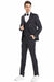 Tazio Men's One-Button Vested Prom Suit, Black & White Mini Polka Dot - USA Men's Outlet