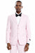 Tazio Men's Pink Pastel Vested Peak Lapel Suit, Perfect for Weddings & Proms - USA Men's Outlet