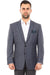 Tazio Men's Plaid Two Button Sportcoat in Blue Grey - USA Men's Outlet