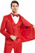 Tazio Men's Polka Dot One-Button Prom Suit in Red & Black - USA Men's Outlet