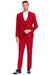 Tazio Men's Red Birdseye Tuxedo w/ Black Satin Trim Shawl Collar & One Button - USA Men's Outlet