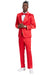 Tazio Men's Red Satin Sharkskin One-Button Suit - Prom & Wedding-Ready - USA Men's Outlet