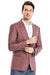 Tazio Men's Regular Fit Mauve Windowpane Plaid Blazer Sport Coat - USA Men's Outlet