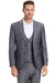 "Tazio Men's Sleek Two-Button Sharkskin Suit in Charcoal Grey Windowpane" - USA Men's Outlet