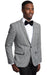 "Tazio Men's Slim-Fit Blazer: Elegant One-Button Black & White Square Pattern" - USA Men's Outlet