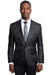 Tazio Men's Slim Fit Blazer in Black Paisley | Yet Classic Two-Button Style - USA Men's Outlet