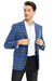 Tazio Men's Slim Fit Business Sport Coat - Indigo Blue - USA Men's Outlet