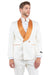 Tazio Men's Slim-Fit Paisley Jacket: Ivory & Golden Rust for Prom & Weddings - USA Men's Outlet