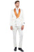 Tazio Men's Slim-Fit Paisley Jacket: Ivory & Golden Rust for Prom & Weddings - USA Men's Outlet