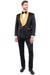 Tazio Men's Slim Fit Paisley Tuxedo Smoking Jacket - Black & Gold for Prom & Weddings - USA Men's Outlet