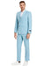 "Tazio Men's Slim-Fit Summer Pinstripe Suit - Teal Blue" - USA Men's Outlet