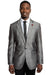 Tazio Men's Slim One-Button Floral Blazer in Silver Grey - USA Men's Outlet