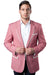 Tazio Men's Summer Blazer: Salmon Pink with White Trim - USA Men's Outlet