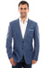 "Tazio Men's Summer Linen Blazer: Blue 2-Button Refinement" - USA Men's Outlet