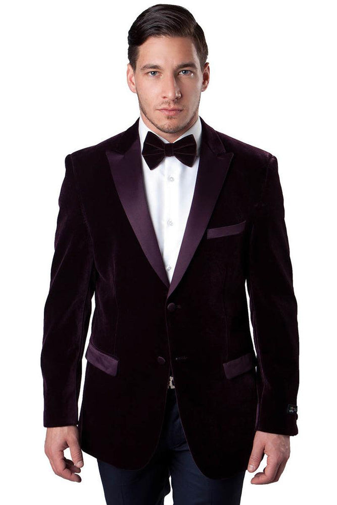 "Tazio Men's Velvet Tuxedo Dinner Jacket: 2 Button, Hunter Green" - USA Men's Outlet