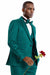 Tazio Men's Vested Green/Black Polka Dot Prom Suit w/One Button - USA Men's Outlet