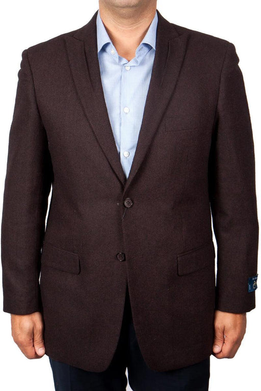 Tazio Men's Wool Blazer w/ 2-Button Peaked Lapel - Burgundy - USA Men's Outlet