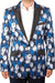 Tazio Men's Yellow Tulip Floral Print Tuxedo Jacket w/ Single Button - USA Men's Outlet