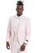 Tazio Pink Polka Dot Suit: One-Button, Notch Lapel, Double-Breasted Wedding & Prom Vest - USA Men's Outlet