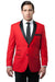 "Tazio Red & Black Notch Lapel Tux Jacket for Men" - USA Men's Outlet