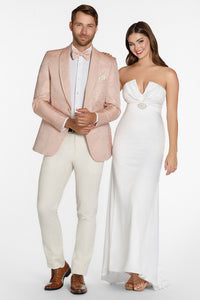 "Night Vine" Blush Shawl Tuxedo Jacket (Separates)