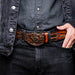 Marco Di Milano Texas Belt: Aged Brown Leather Luxury Shoe