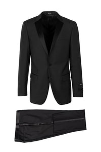 "Sienna Porto" Black 2-Button Notch Slim Fit Tuxedo (2-Piece Set)