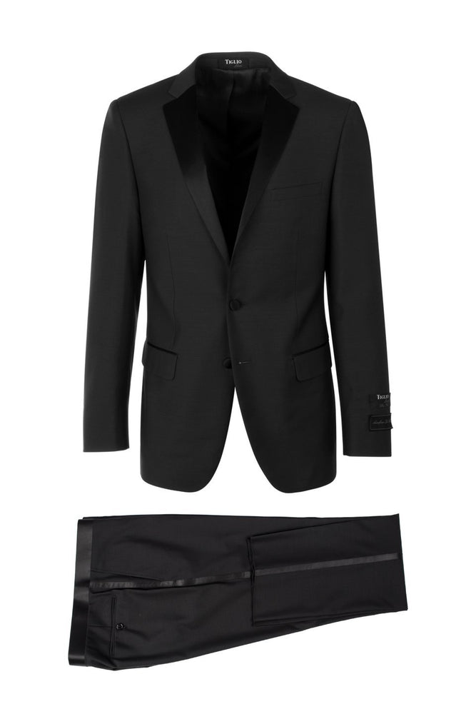 "Sienna Porto" Black 2-Button Notch Slim Fit Tuxedo (2-Piece Set)
