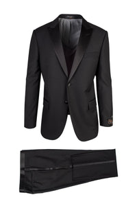 "Tufo" Black 2-Button Peak Tuxedo (2-Piece Set)