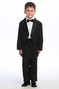 "Oliver" Kids Black Peak Tuxedo Tail 5-Piece Set
