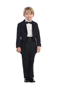 "Oliver" Kids Black Peak Tuxedo Tail 5-Piece Set