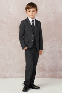 "Stanford" Kids Dark Grey Suit 5-Piece Set