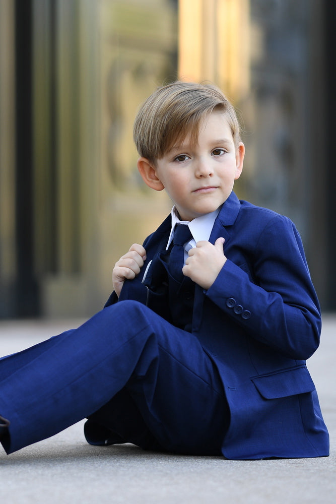 "Stanford" Kids Ink Blue Suit 5-Piece Set